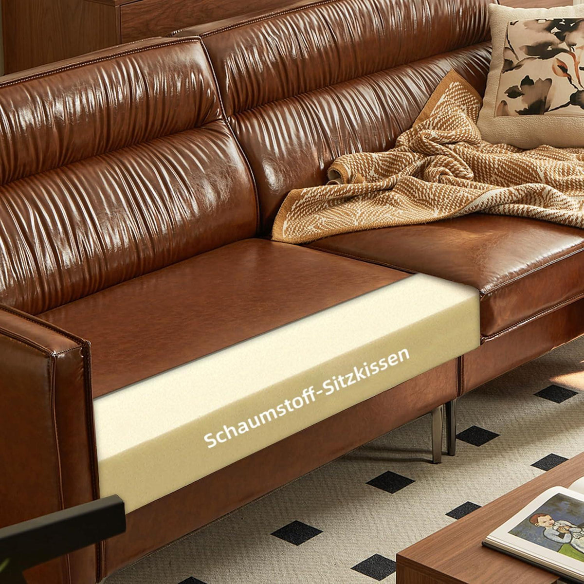 Vintage 3-Sitzer Sofa Braun – Retro Couch mit Knopfheftung & Metallfüßen