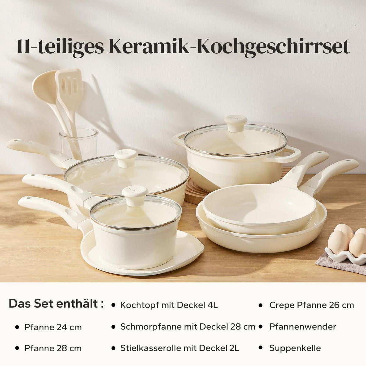 11-teiliges Keramik Topfset Induktion – PTFE-frei & PFAS-frei