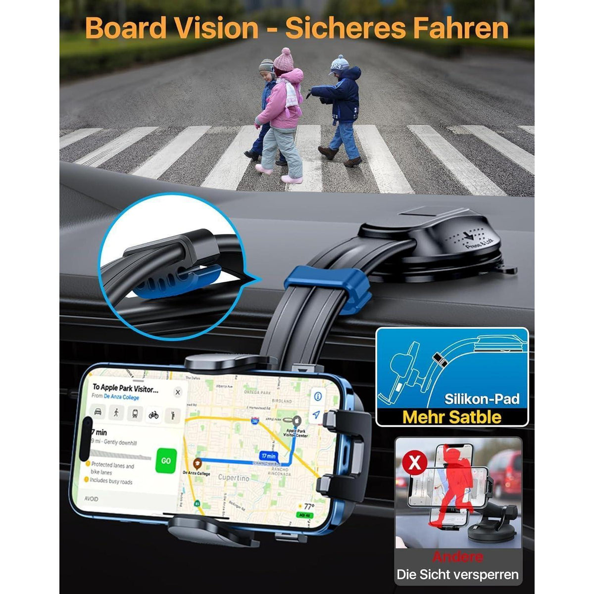 Saugnapf Handyhalter Auto 360° Drehbar für iPhone & Samsung