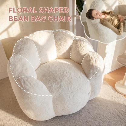 Flauschiger Sitzsack Erwachsene – Blumen Design, Memory Foam