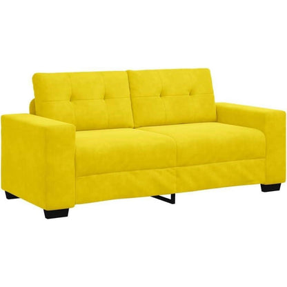 Gelbes Samt Sofa mit Schlaffunktion – Zweisitzer 140cm