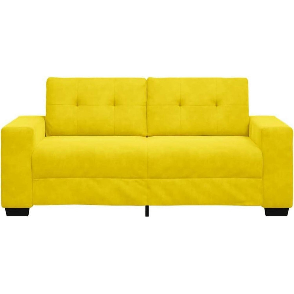 Gelbes Samt Sofa mit Schlaffunktion – Zweisitzer 140cm
