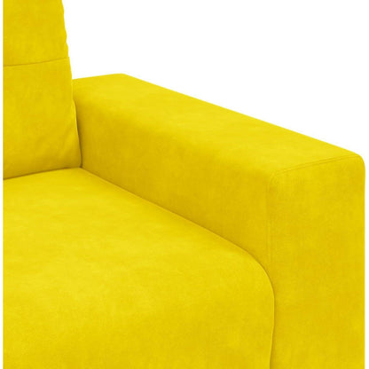 Gelbes Zweisitzer-Sofa Samt 120cm – Modernes Design