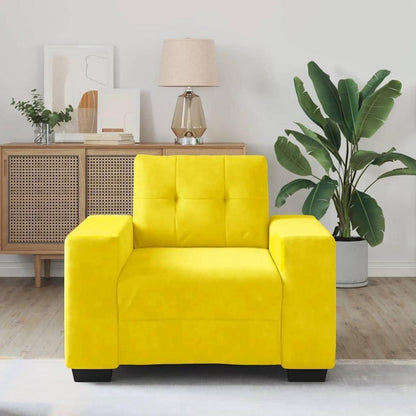 Kleines Samt Sofa Gelb – Bequemer Sessel 60x60 cm