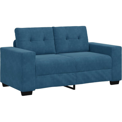 Modernes Zweisitzer Sofa Blau – Bequemes Leinen & Samt