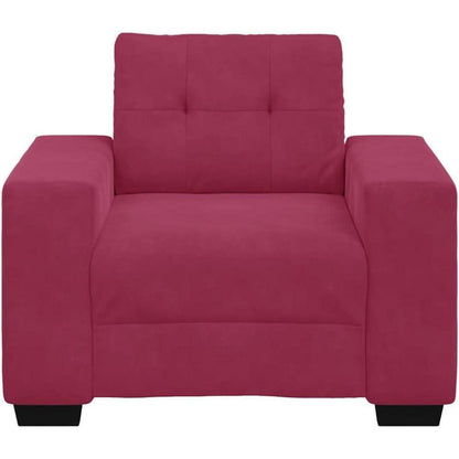 Weinroter Samt Sessel mit Kissen – 60 cm Wohnzimmer Sofa