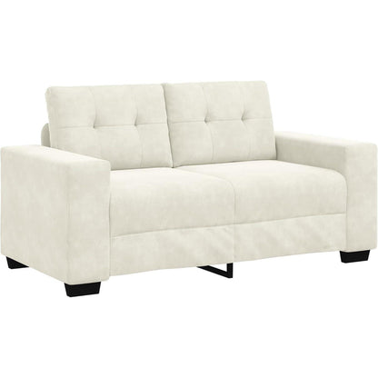 Creme 2-Sitzer Samtsofa Modern 120 cm – Bequemes Wohnzimmer Sofa