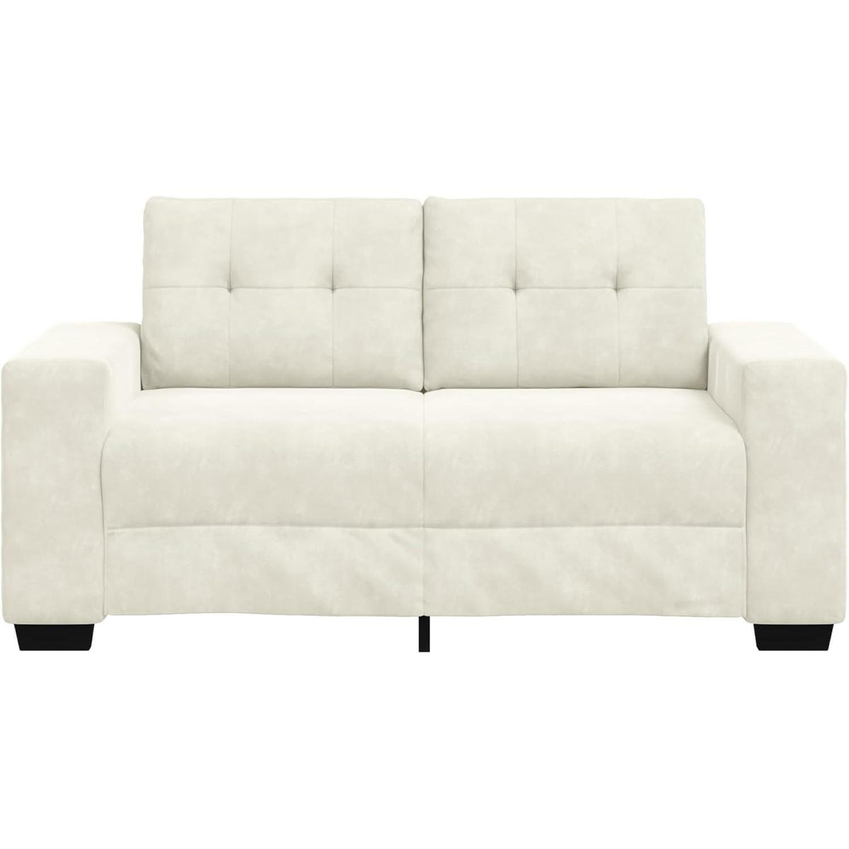 Creme 2-Sitzer Samtsofa Modern 120 cm – Bequemes Wohnzimmer Sofa