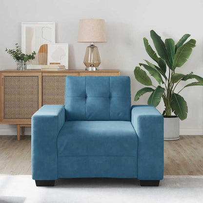 Blauer Samt Sessel 60 cm – Modernes Sofa für Wohnzimmer & Co.