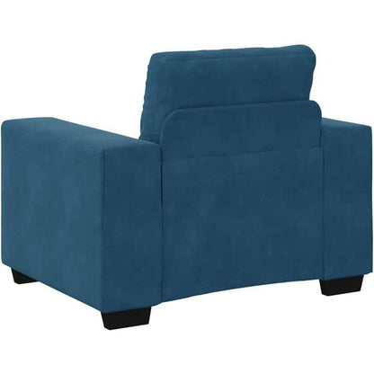 Blauer Samt Sessel 60 cm – Modernes Sofa für Wohnzimmer & Co.