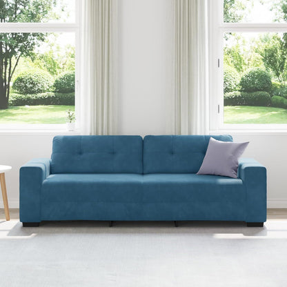 Blaues Samt Sofa 3-Sitzer | Modernes Polstersofa 180cm