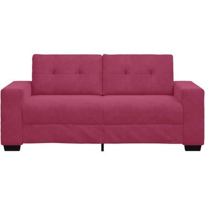 Zweisitzer Sofa Weinrot – Samt, Schlaffunktion & 140 cm