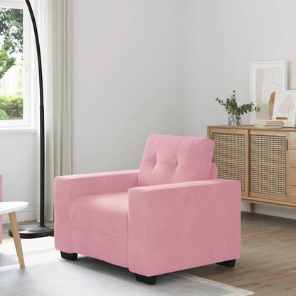Rosa Samt Sessel 60 cm – Modernes Mini Sofa für Wohnzimmer