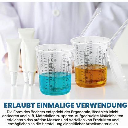 20 Lackmischbecher 680ml mit Deckel – Messbecher für Farbe & Harz