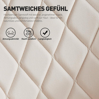 Drehbarer Samt Esszimmerstuhl mit Armlehne – 6er Set Beige