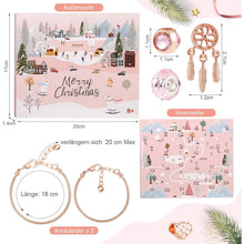 Adventskalender Schmuckset mit Armband und Charms, Rosegold