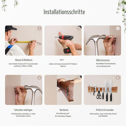 Magnetmesserleiste Holz – Schmetterlingsflügel Design 40cm