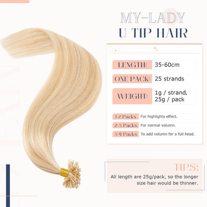 Echthaar Extensions Bondings 55 cm #18P613 Ascheblond