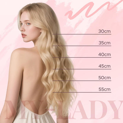 Clip In Haarverlängerung Echthaar 45cm Mittelbraun/Dunkelblond