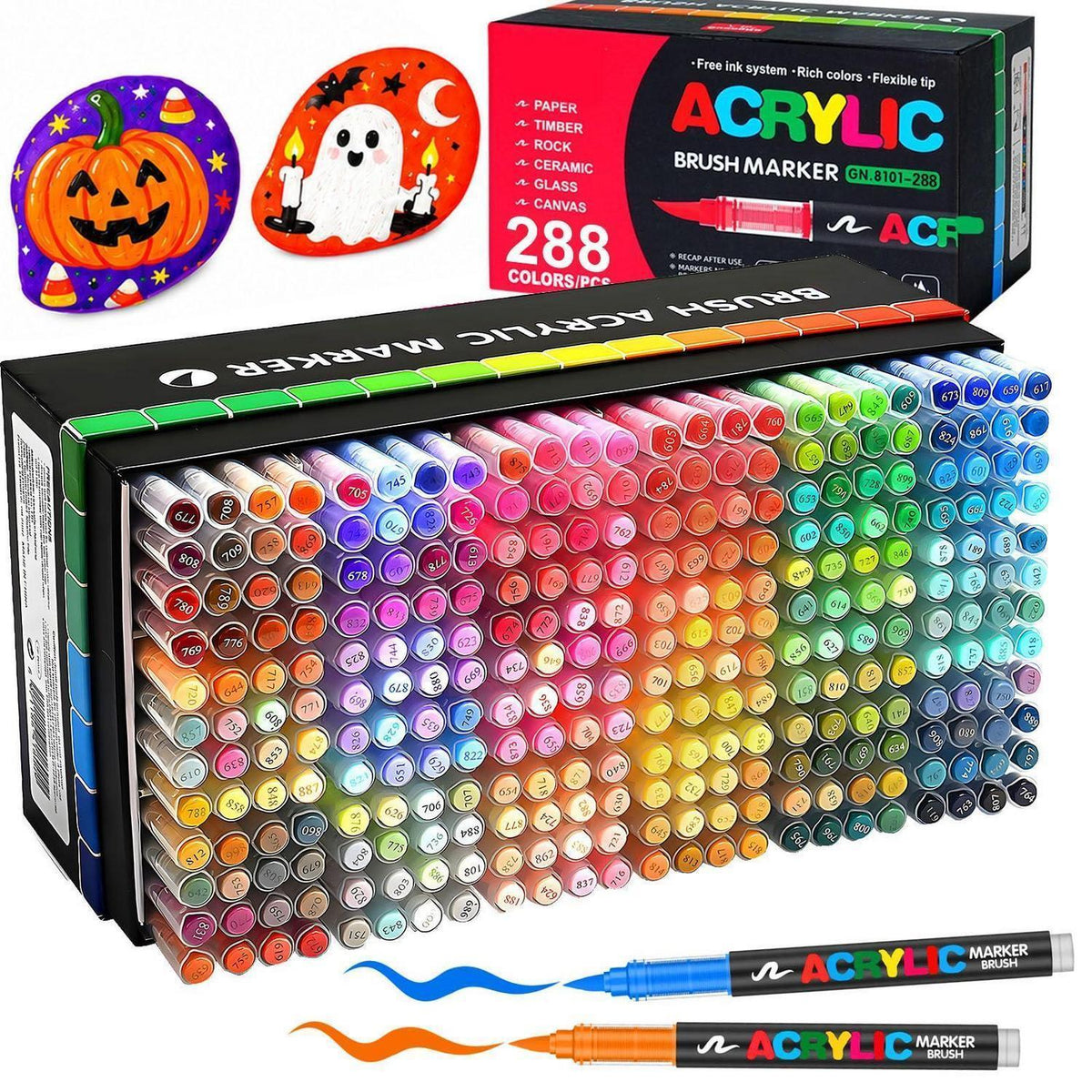 288 Acrylstifte Set Wasserfest für Stein, Holz & Co.