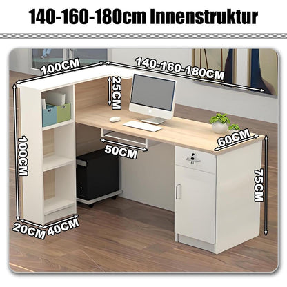 Rezeptionstheke Holz mit Stauraum – 140x60x100cm
