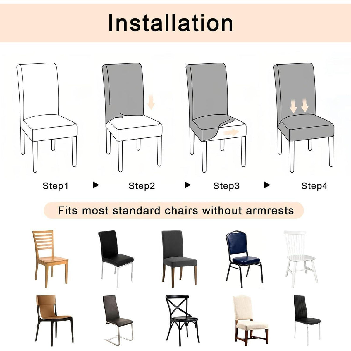 Stuhlhussen 4er Set Schwingstuhl Universal – Dunkelbraun