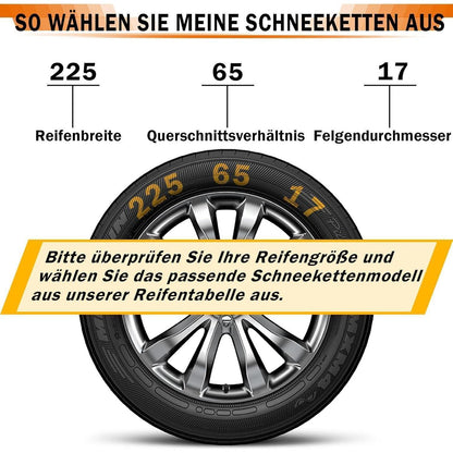Schneeketten Auto-Fixierung – 1-Min. Montage, Universell
