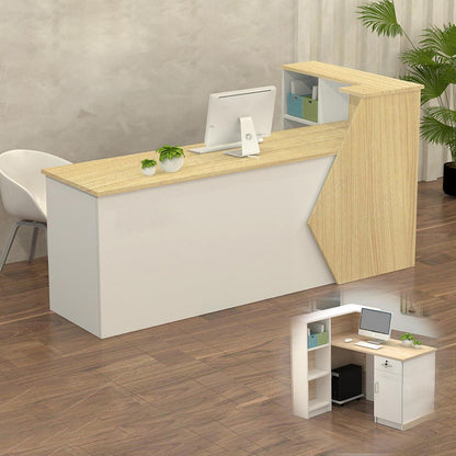 Rezeptionstheke Holz mit Stauraum – 120x60x100cm
