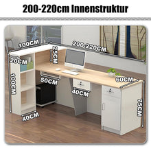 Rezeptionstheke Holz mit Stauraum – Weiß, 220x60x100cm