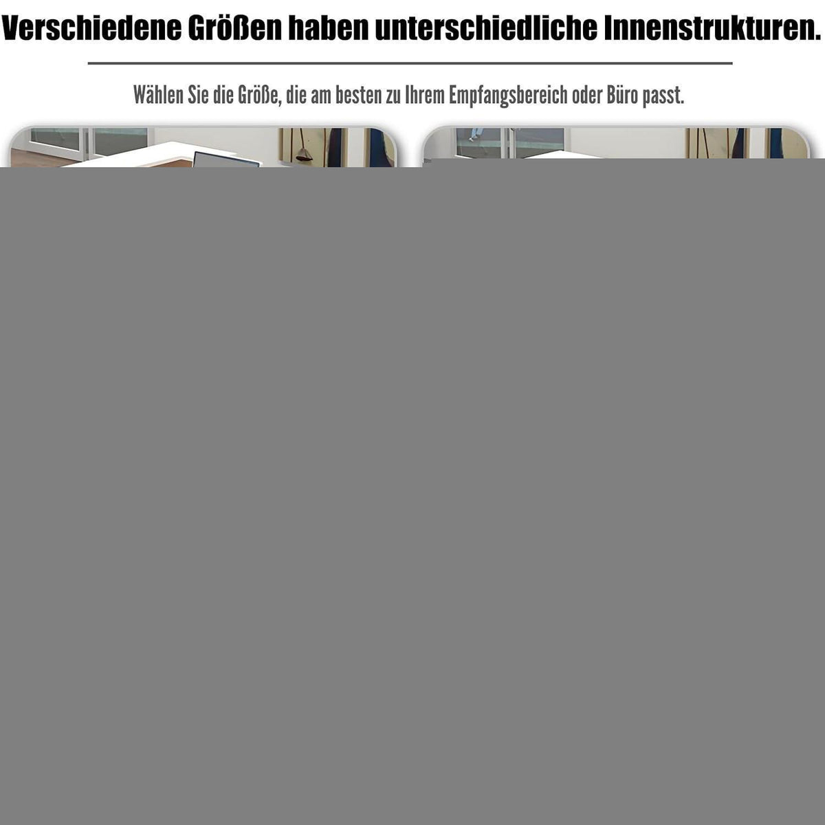 Rezeptionstheke Holz mit Stauraum – Weiß, 200x60x100cm