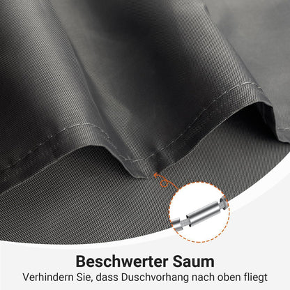 Duschvorhang 150x180 cm Dunkelgrau, Antischimmel & Wasserabweisend