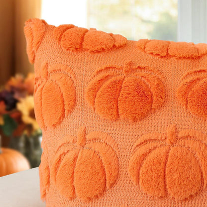 2 Kürbis Kissenbezüge 40x60cm – Herbst Boho Deko Orange