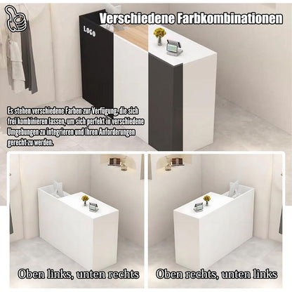 Rezeptionstheke Holz mit Stauraum – 160x50x100 cm
