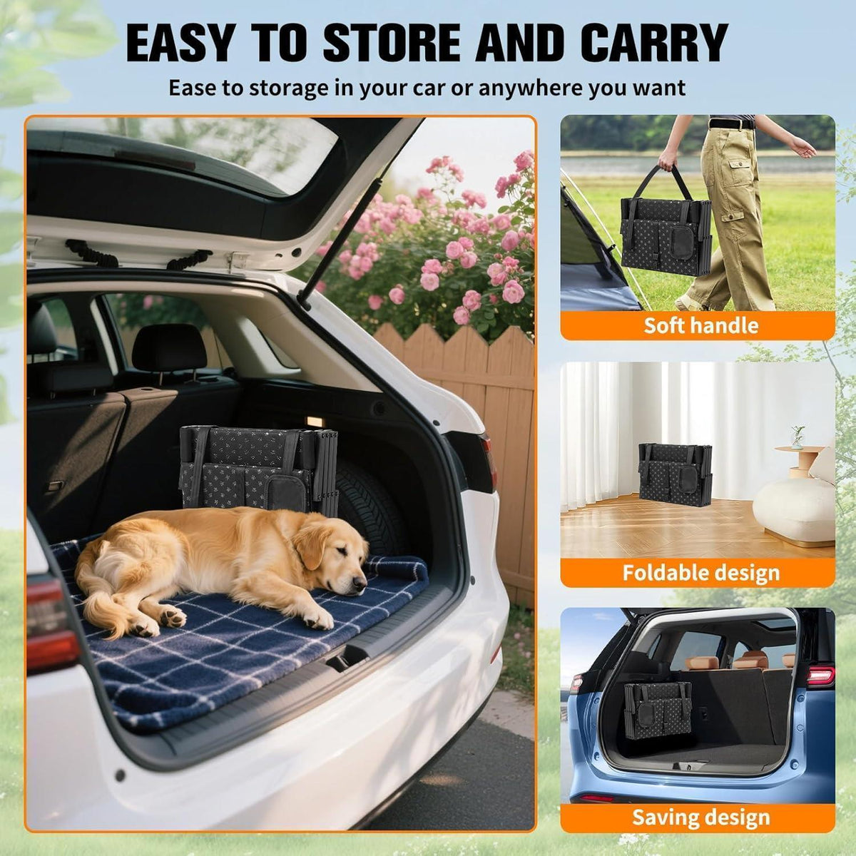 Hundetreppe Auto Klappbar – 5 Stufen, 44-72cm Höhe