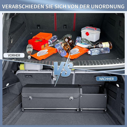 Auto Kofferraum Organizer mit Deckel – XXL Leder Aufbewahrungsbox