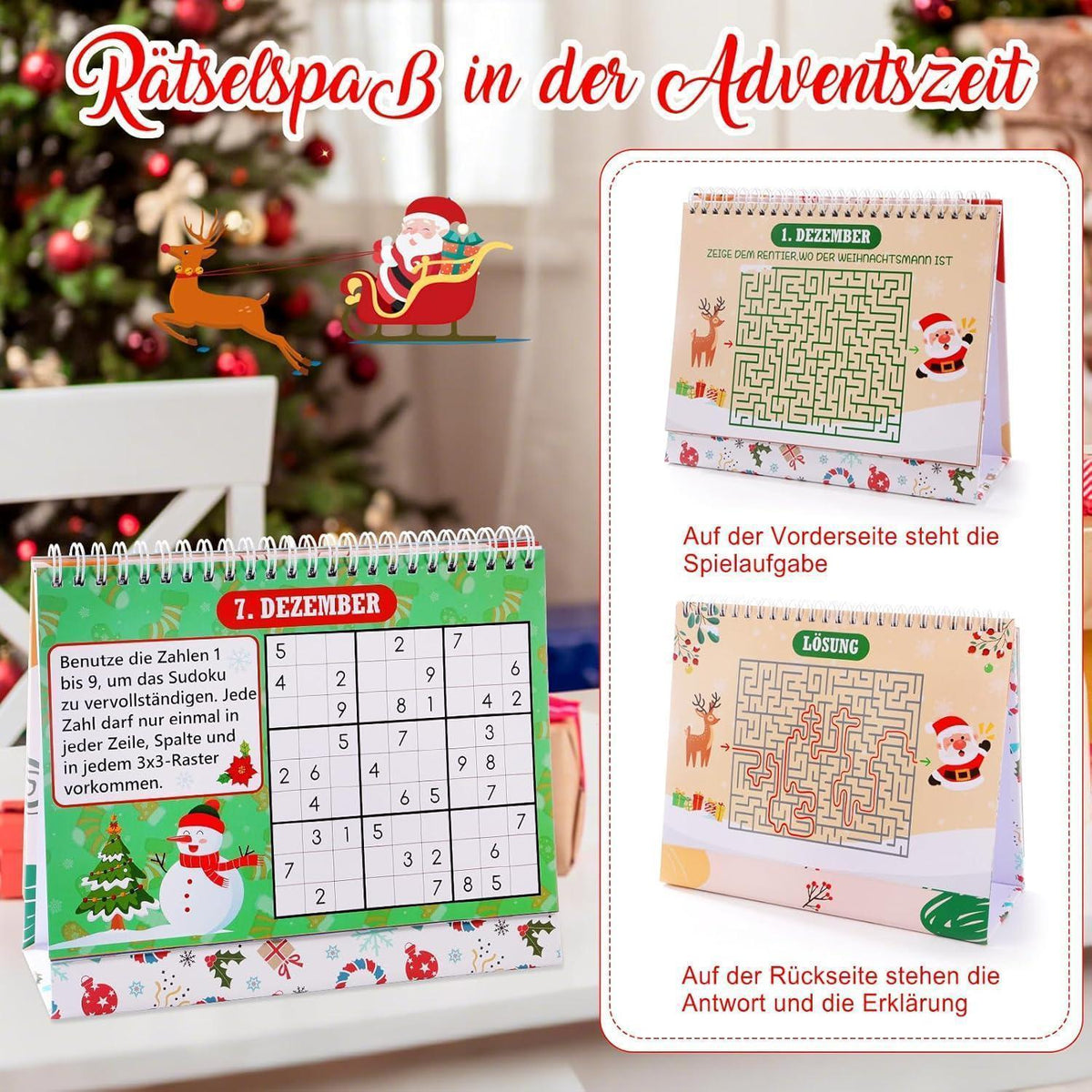Adventskalender Rätsel für Erwachsene & Kinder – 24 knifflige Spiele