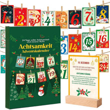 Achtsamkeits-Adventskalender mit 24 Karten & Holzständer