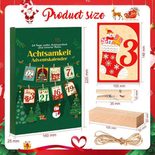 Achtsamkeits-Adventskalender mit 24 Karten & Holzständer