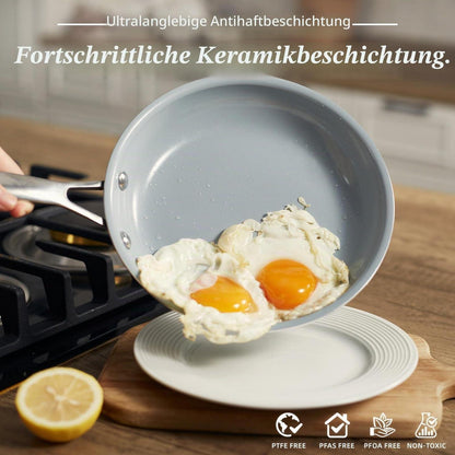 Keramik Pfannenset 3-teilig | Induktion, Gas, Ofenfest, PFAS-frei