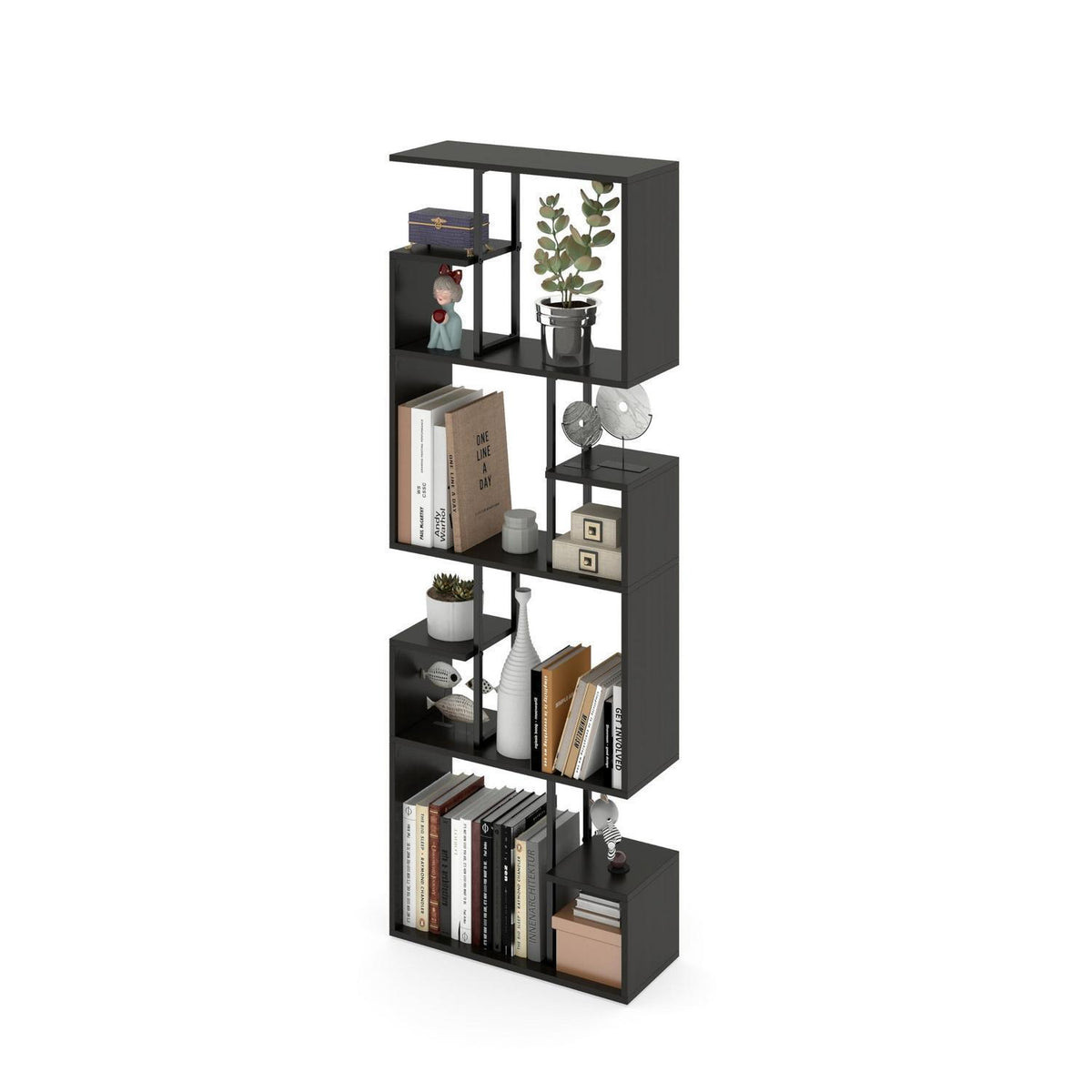 Modernes Bücherregal Schwarz – Raumteiler & Standregal