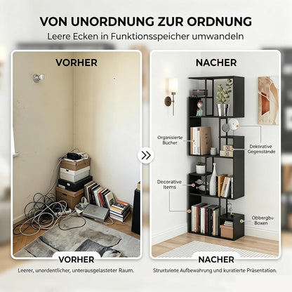 Modernes Bücherregal Schwarz – Raumteiler & Standregal