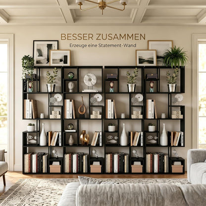 Modernes Bücherregal Schwarz – Raumteiler & Standregal