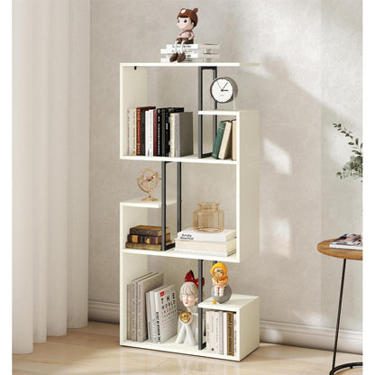 Großes weißes Bücherregal Holz mit Metall – Raumteiler & Shelf