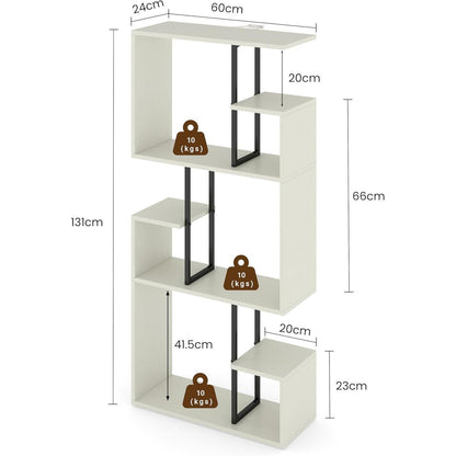 Großes weißes Bücherregal Holz mit Metall – Raumteiler & Shelf