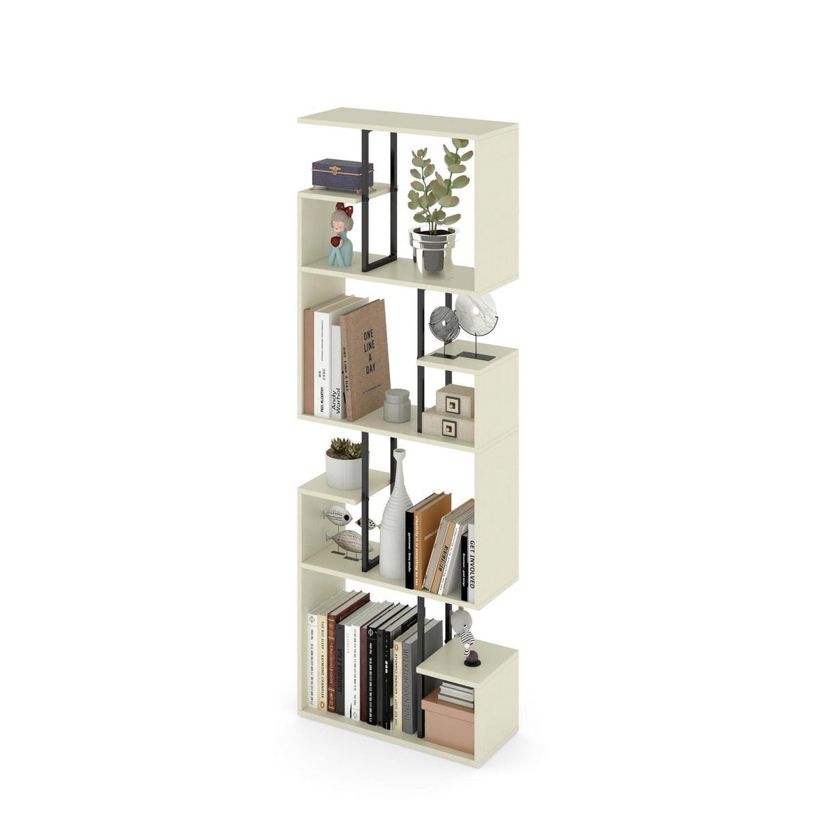 Weißes Bücherregal Groß – Raumteiler & Shelf (60x24x174)