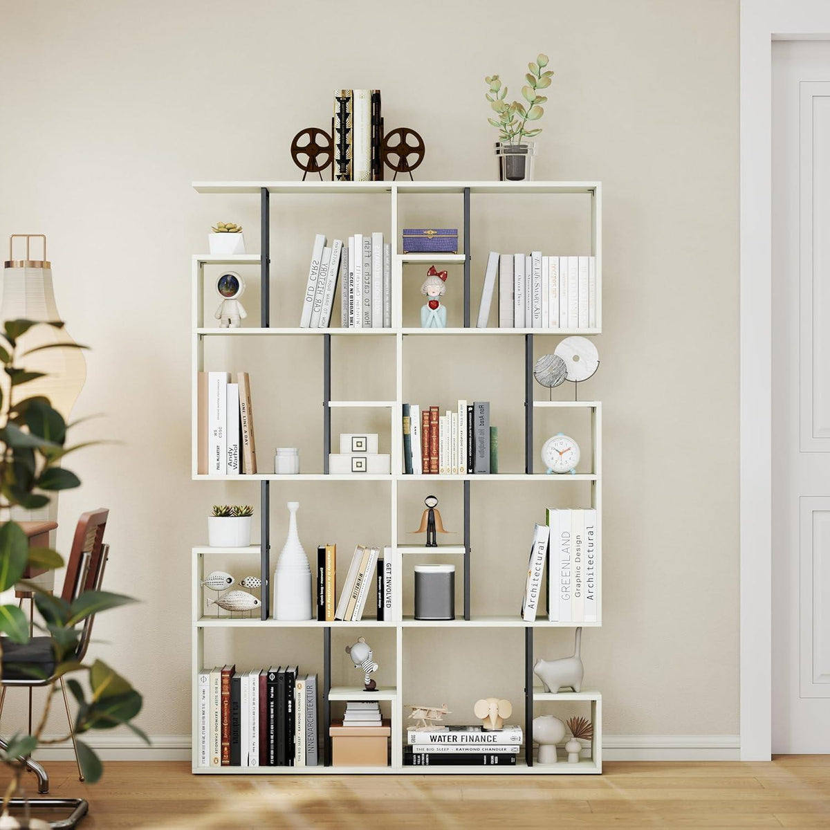 Weißes Bücherregal Groß – Raumteiler & Shelf (60x24x174)