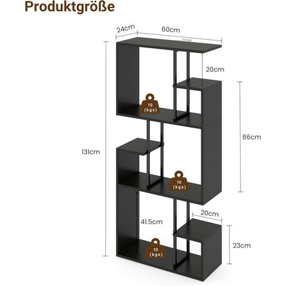 Großes Bücherregal Schwarz-Braun | Raumteiler & Shelf für Wohnzimmer