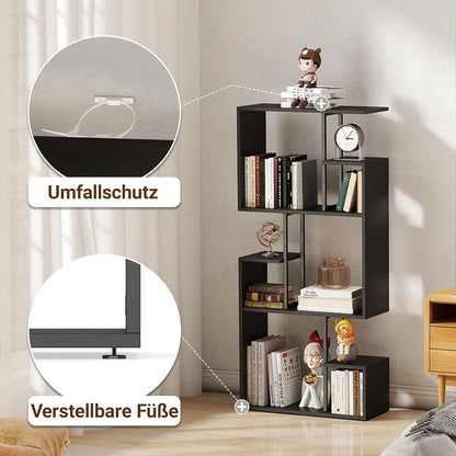 Großes Bücherregal Schwarz-Braun | Raumteiler & Shelf für Wohnzimmer