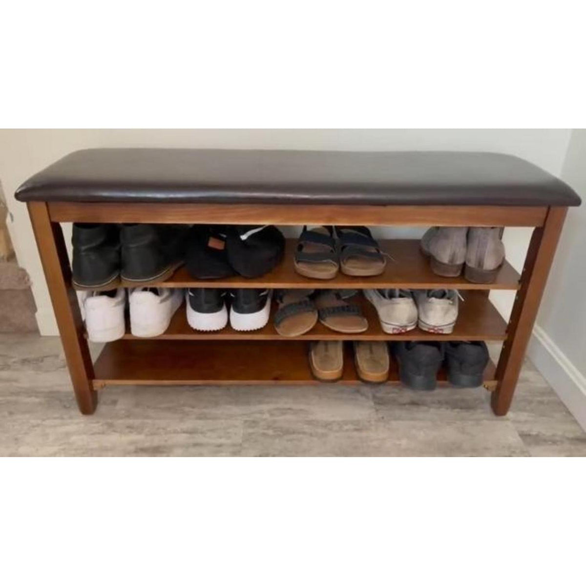 Schuhbank mit Kissen & Sitzfläche – Holzbank für Diele