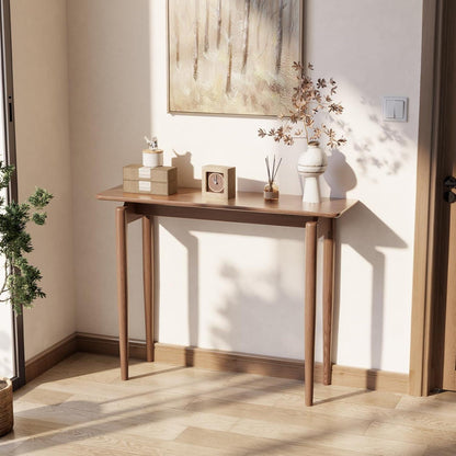 Schmaler Konsolentisch Holz – Walnussbraun, 100x30x76 cm